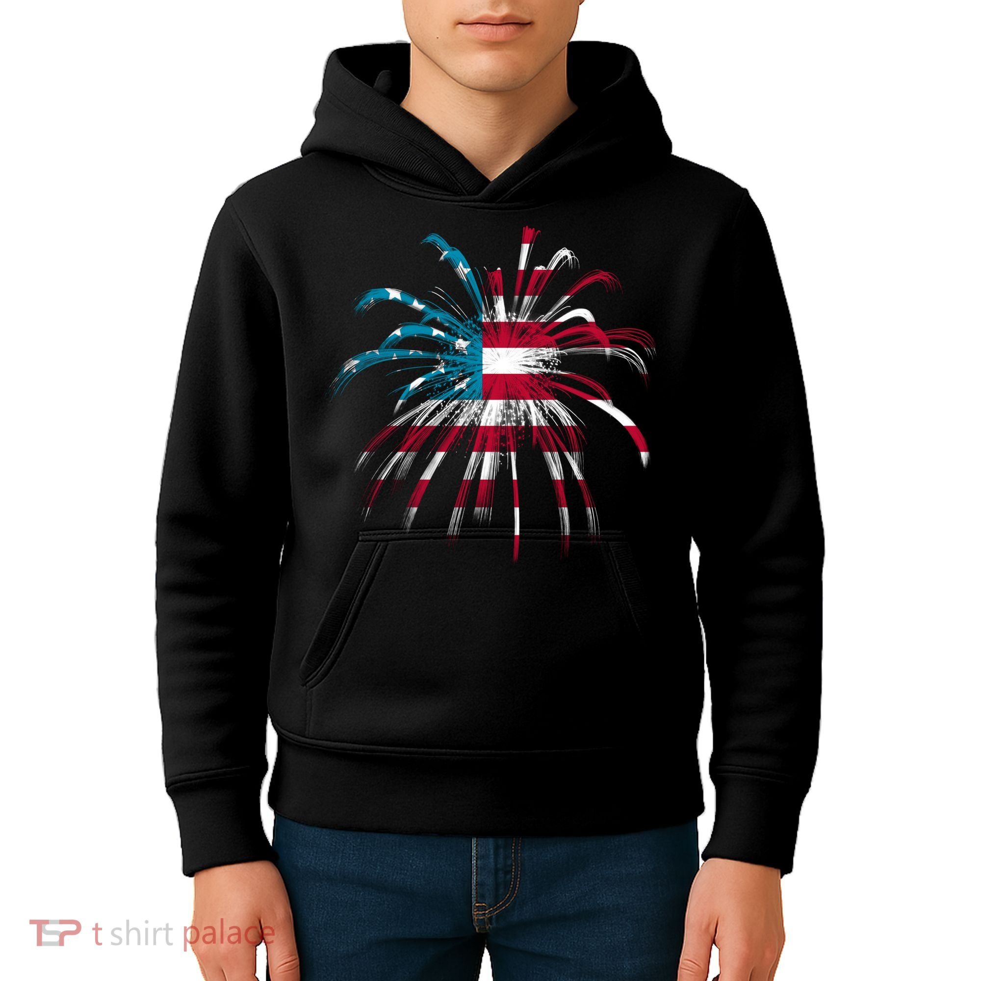 Usa Firework 4th Of July Kids Hoodie