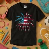 Usa Firework 4th Of July Kids T-Shirt thumb 3