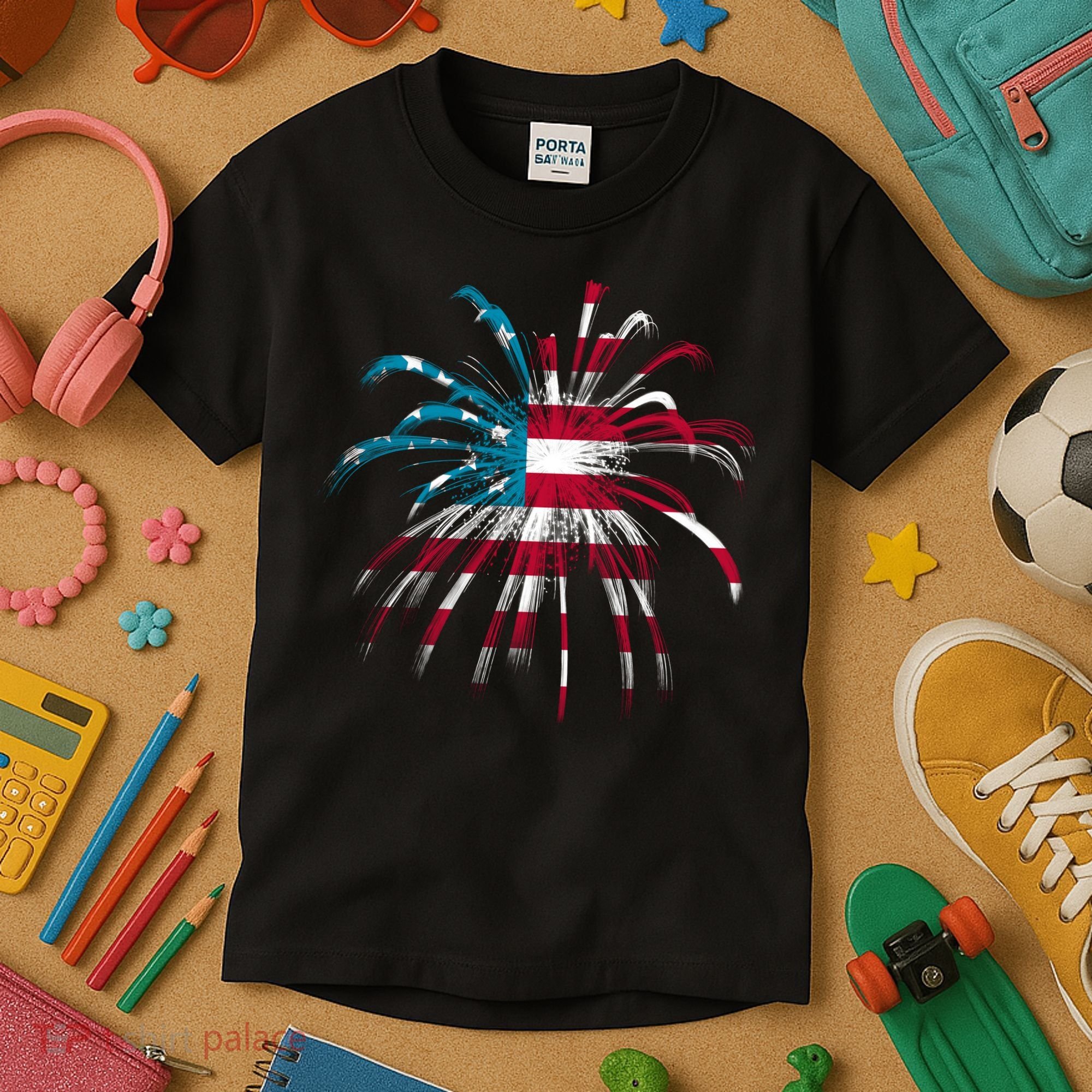 Usa Firework 4th Of July Kids T-Shirt