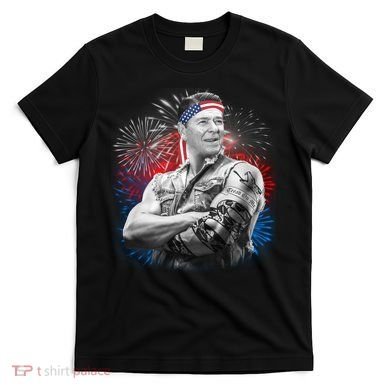 USA Fireworks Patriotic Ronald Reagan  T-Shirt
