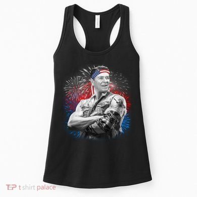 USA Fireworks Patriotic Ronald Reagan  Women's Tank Top