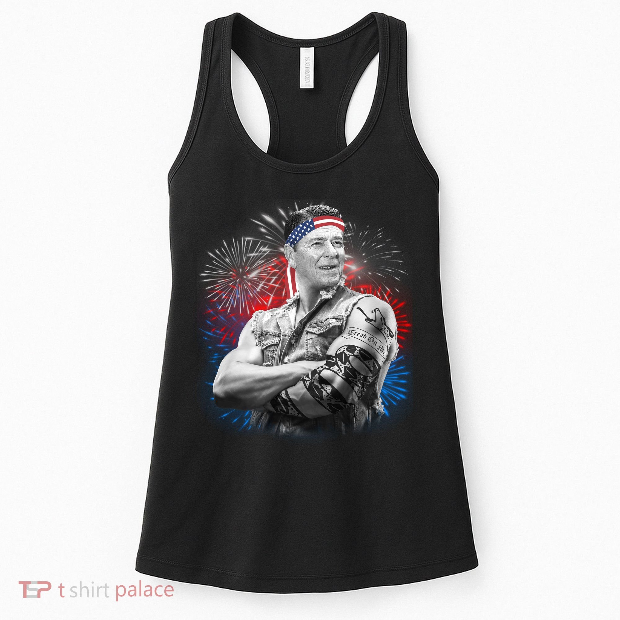 USA Fireworks Patriotic Ronald Reagan  Women's Tank Top