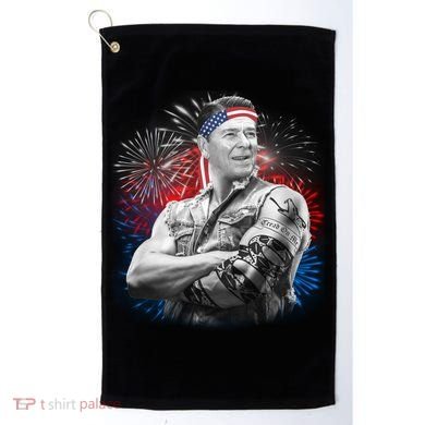 USA Fireworks Patriotic Ronald Reagan  Golf Towel