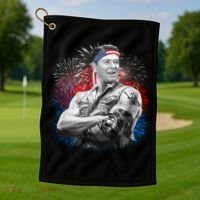 USA Fireworks Patriotic Ronald Reagan  Golf Towel thumb 1