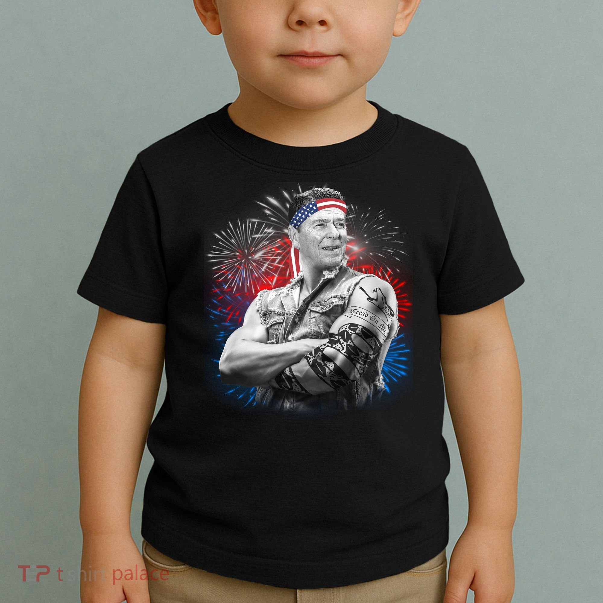 USA Fireworks Patriotic Ronald Reagan  Toddler T-Shirt