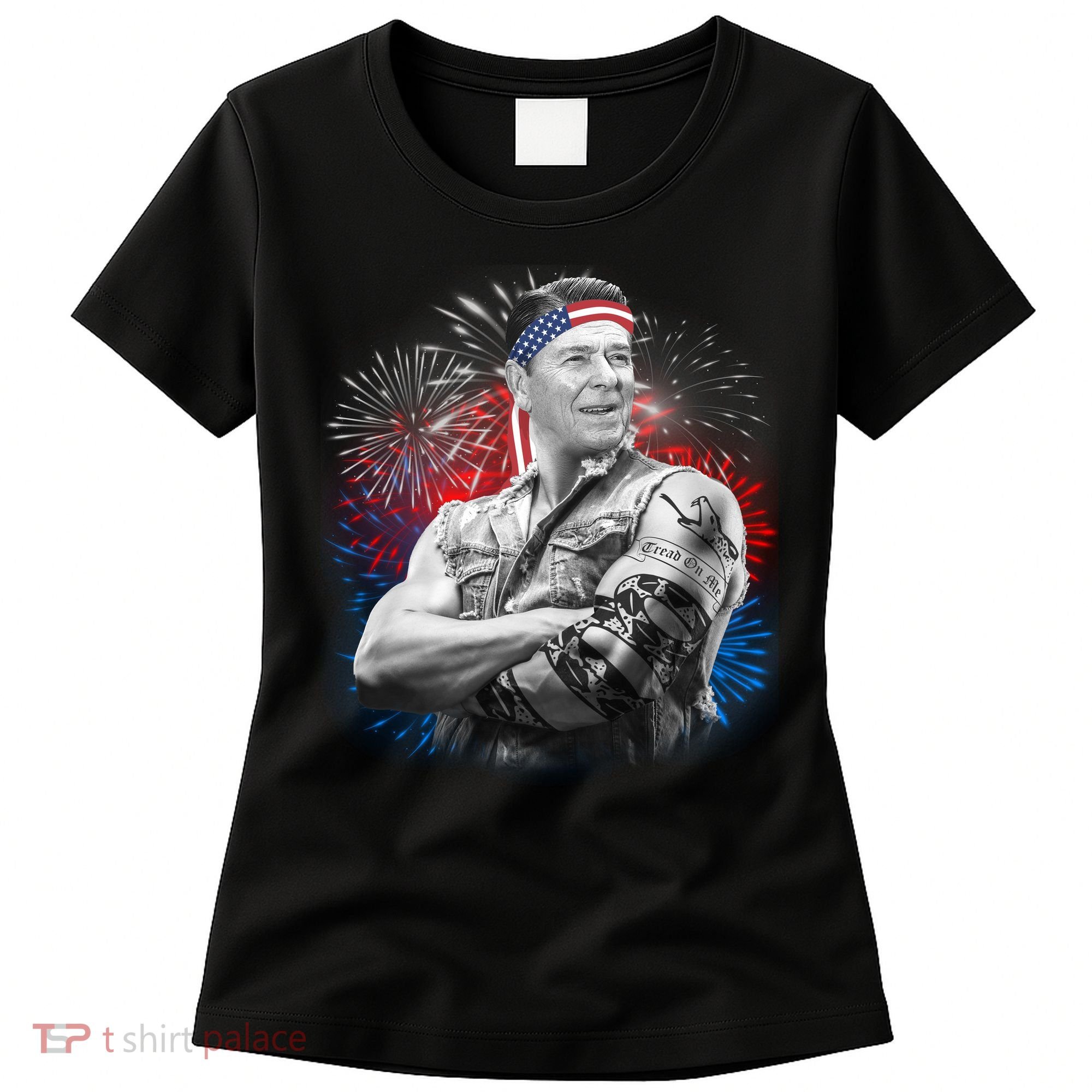 USA Fireworks Patriotic Ronald Reagan  Women's T-Shirt