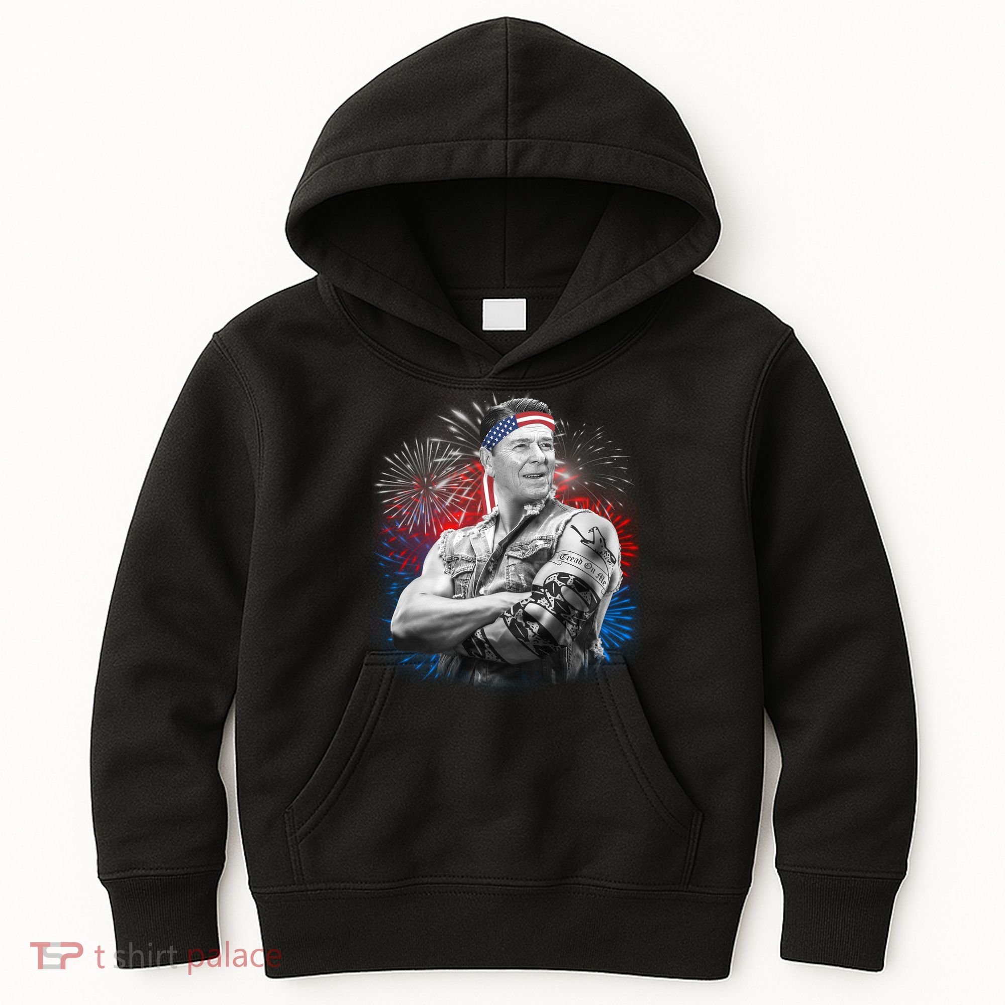 USA Fireworks Patriotic Ronald Reagan  Kids Hoodie