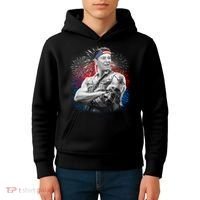 USA Fireworks Patriotic Ronald Reagan  Kids Hoodie thumb 4
