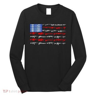 USA Flag: 2nd Amendment Gun Flag Rights Long Sleeve Shirt