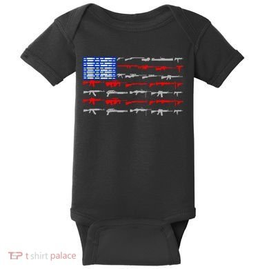 USA Flag: 2nd Amendment Gun Flag Rights Baby Bodysuit