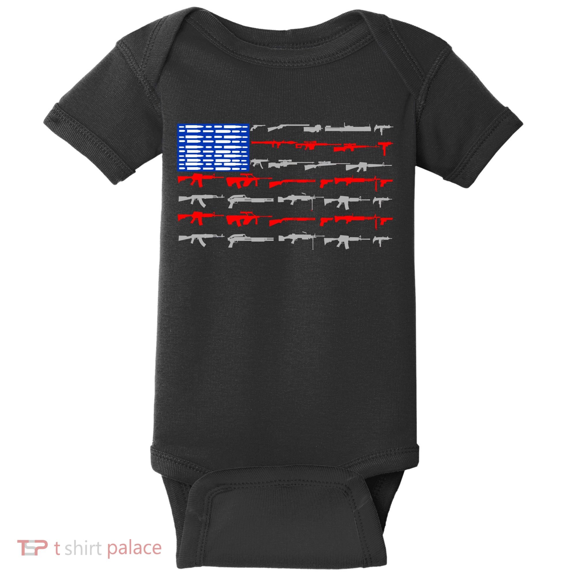 USA Flag: 2nd Amendment Gun Flag Rights Baby Bodysuit