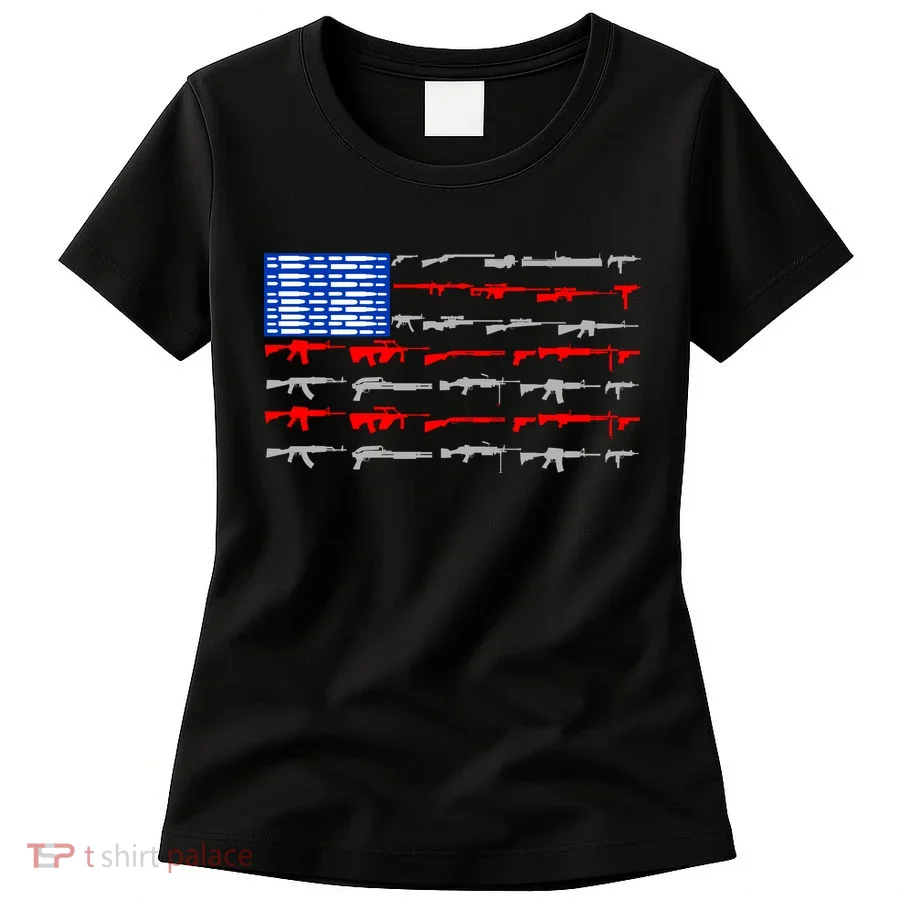 USA Flag: 2nd Amendment Gun Flag Rights Women's T-Shirt