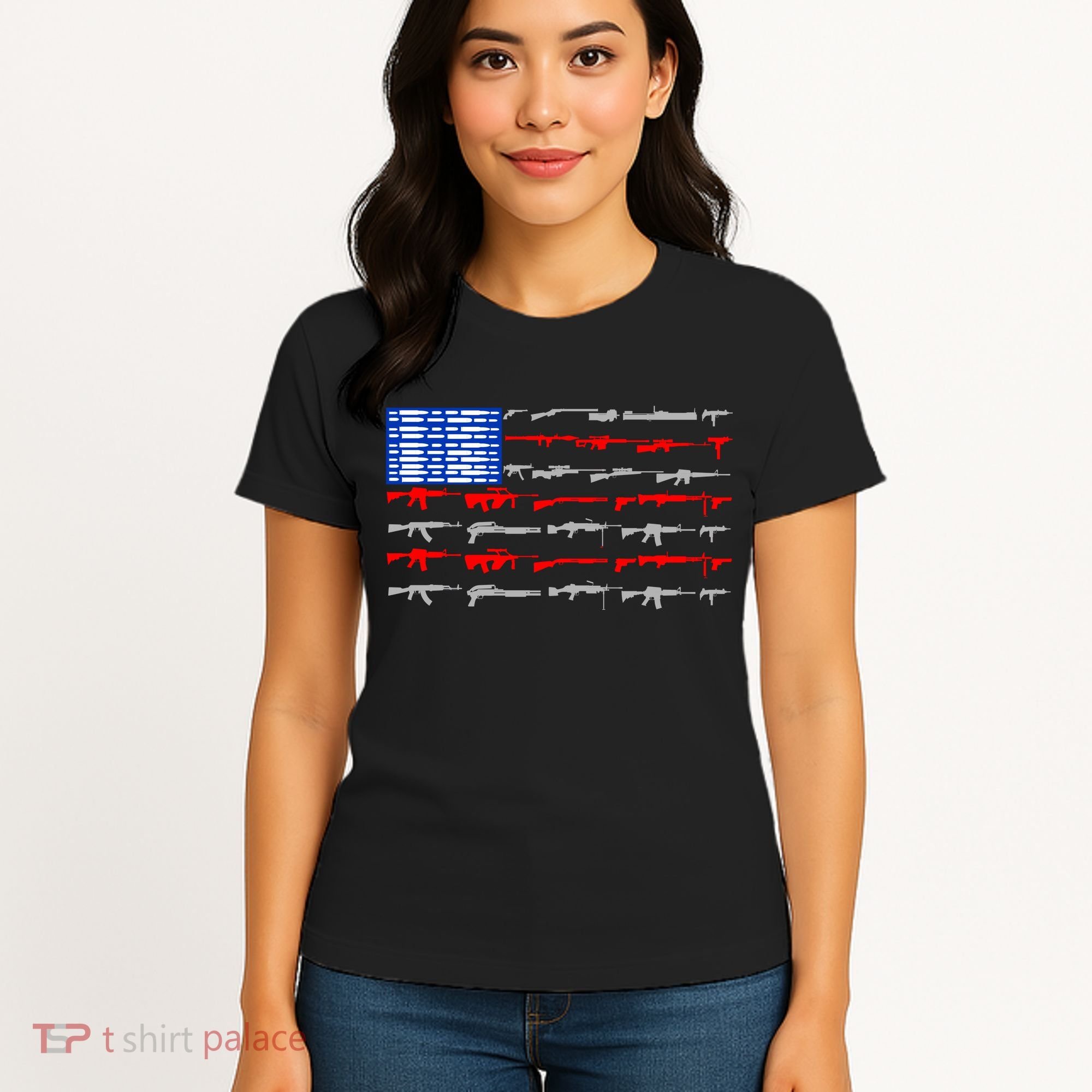 USA Flag: 2nd Amendment Gun Flag Rights Women's T-Shirt