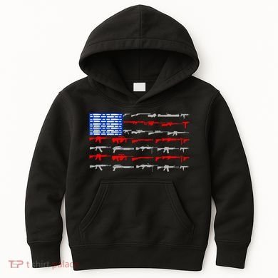 USA Flag: 2nd Amendment Gun Flag Rights Kids Hoodie