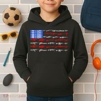 USA Flag: 2nd Amendment Gun Flag Rights Kids Hoodie thumb 2