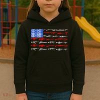 USA Flag: 2nd Amendment Gun Flag Rights Kids Hoodie thumb 3
