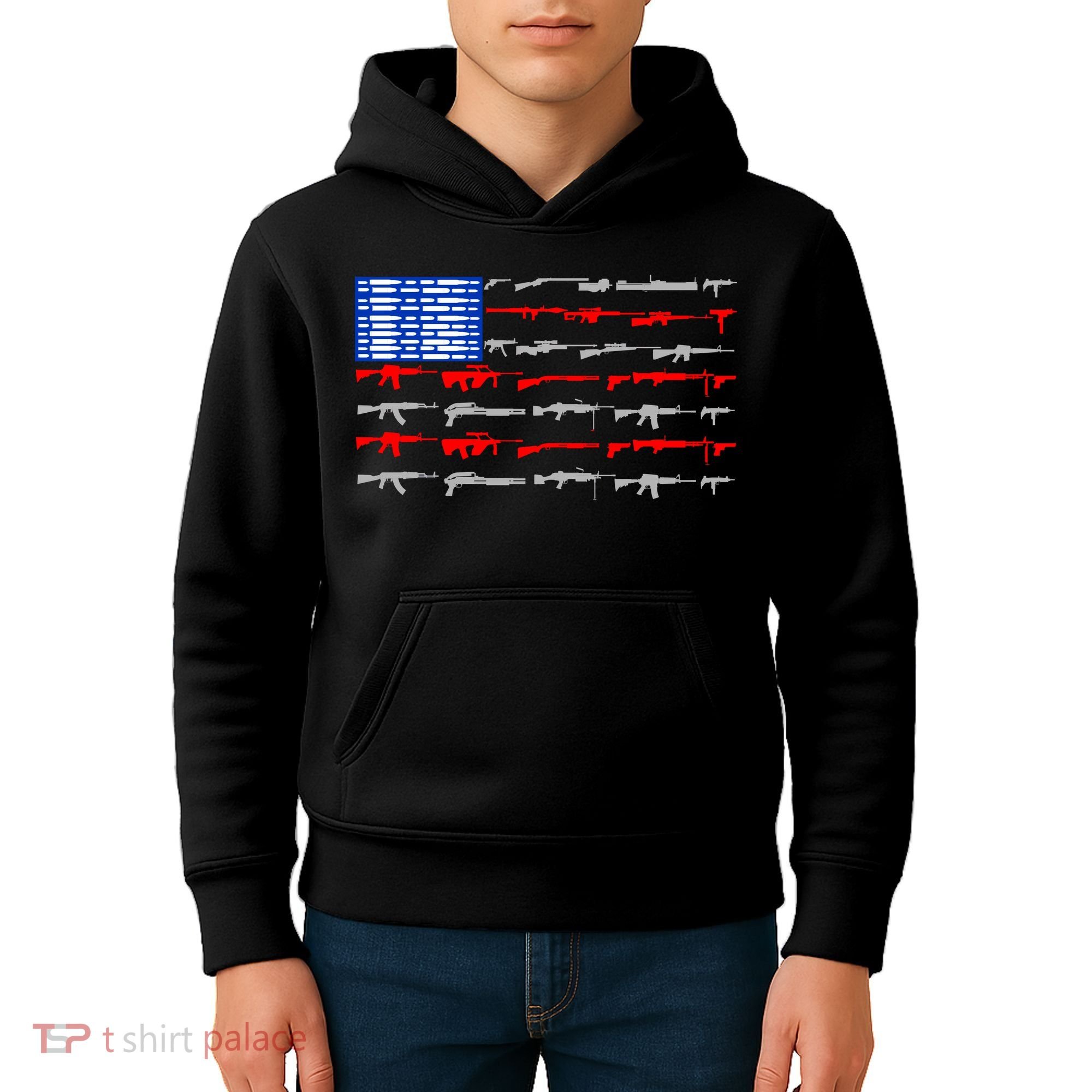 USA Flag: 2nd Amendment Gun Flag Rights Kids Hoodie