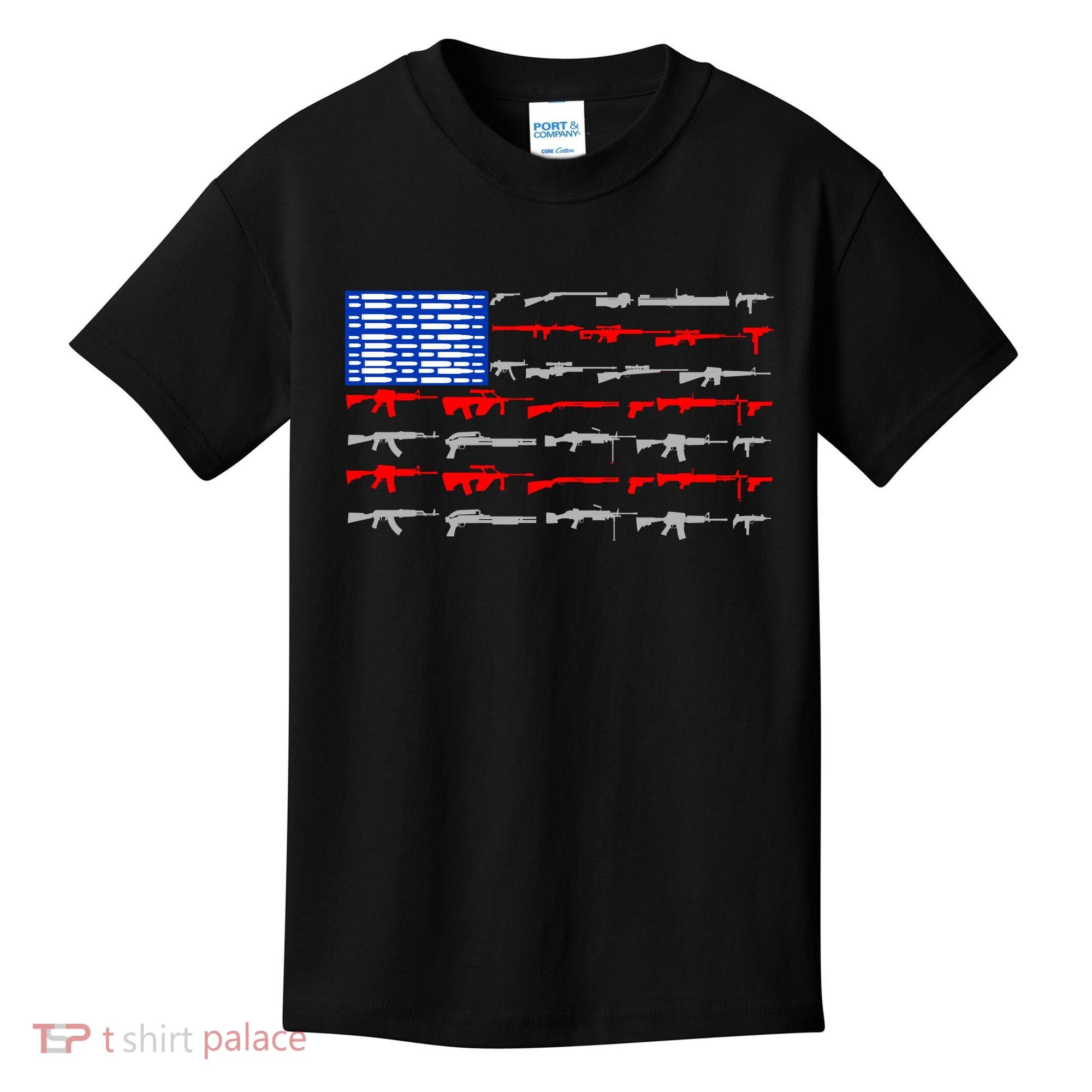 USA Flag: 2nd Amendment Gun Flag Rights Kids T-Shirt