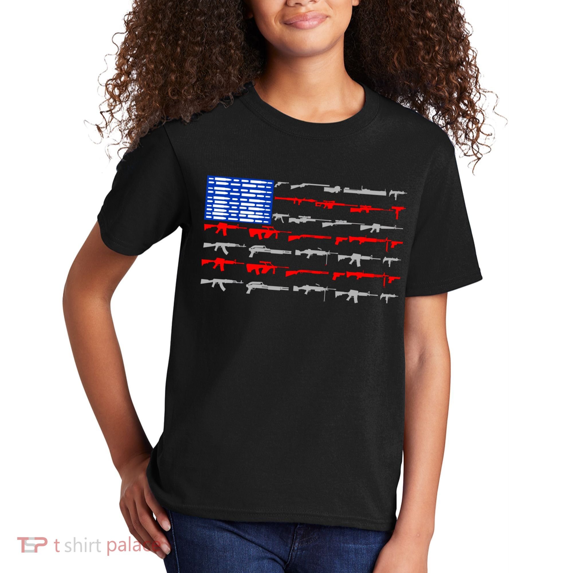 USA Flag: 2nd Amendment Gun Flag Rights Kids T-Shirt