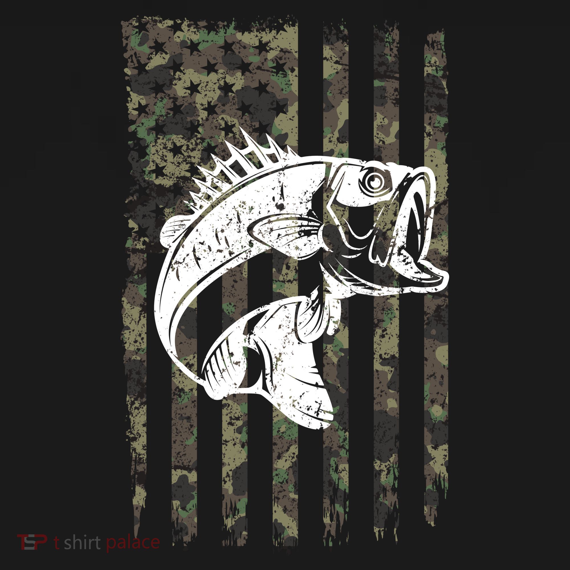 USA Flag Camo Camouflage Fish Doggie Tank