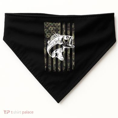 USA Flag Camo Camouflage Fish USA-Made Doggie Bandana