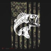 USA Flag Camo Camouflage Fish USA-Made Doggie Bandana thumb 2