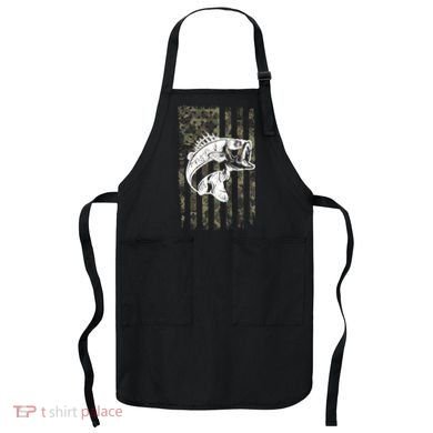 USA Flag Camo Camouflage Fish Apron