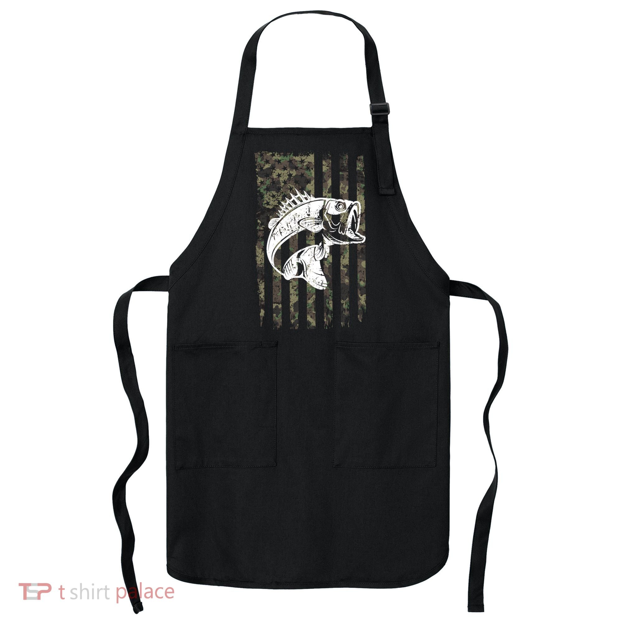 USA Flag Camo Camouflage Fish Apron