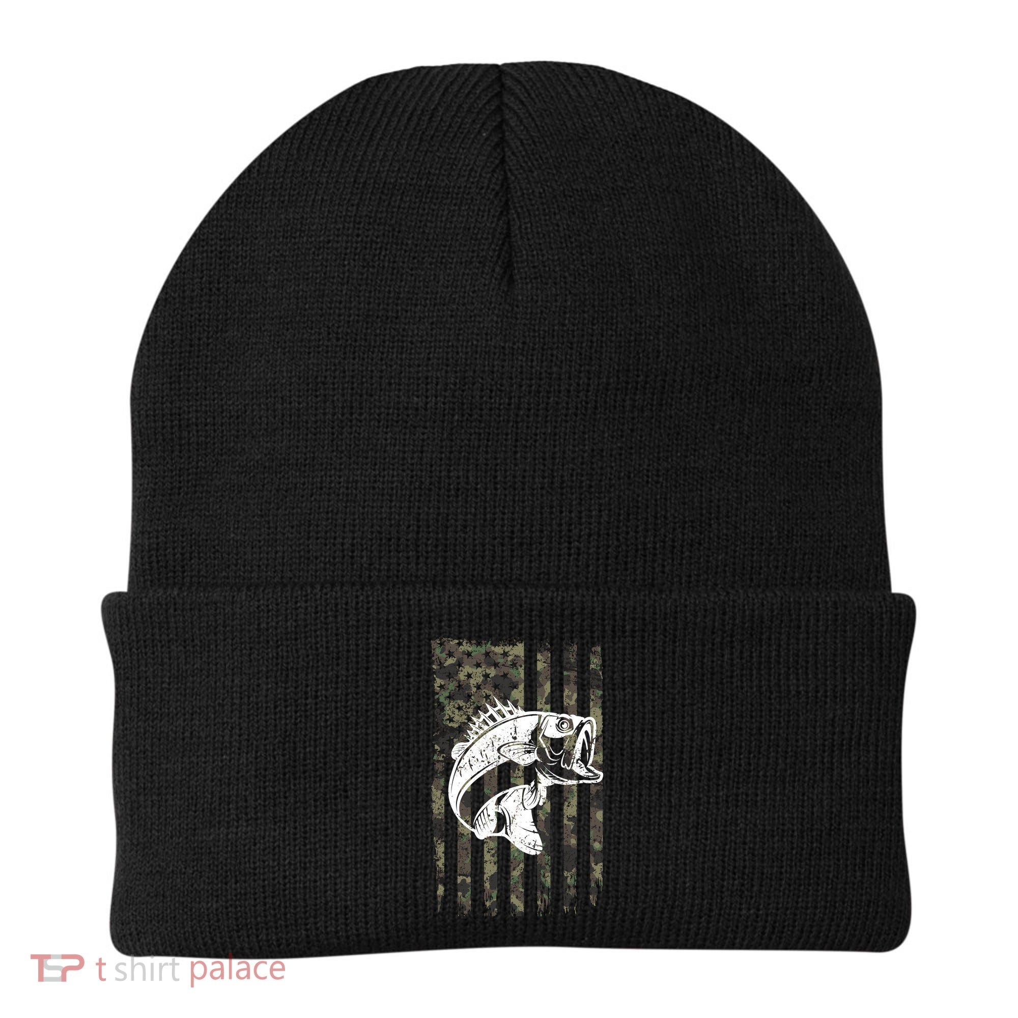 USA Flag Camo Camouflage Fish Beanie