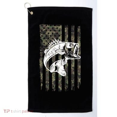 USA Flag Camo Camouflage Fish Golf Towel
