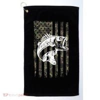 USA Flag Camo Camouflage Fish Golf Towel thumb 0