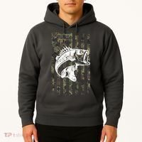 USA Flag Camo Camouflage Fish Hoodie thumb 2