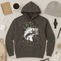 USA Flag Camo Camouflage Fish Hoodie thumb 3