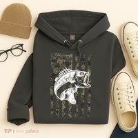 USA Flag Camo Camouflage Fish Hoodie thumb 4