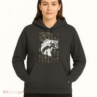 USA Flag Camo Camouflage Fish Hoodie thumb 5