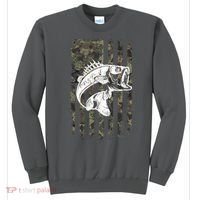 USA Flag Camo Camouflage Fish Sweatshirt thumb 0