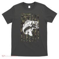 USA Flag Camo Camouflage Fish T-Shirt thumb 0