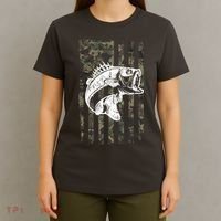 USA Flag Camo Camouflage Fish T-Shirt thumb 4
