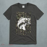 USA Flag Camo Camouflage Fish T-Shirt thumb 5