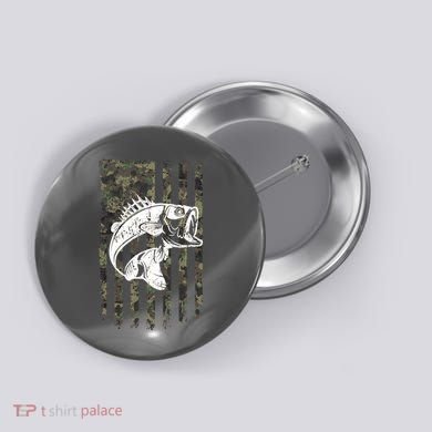USA Flag Camo Camouflage Fish Button
