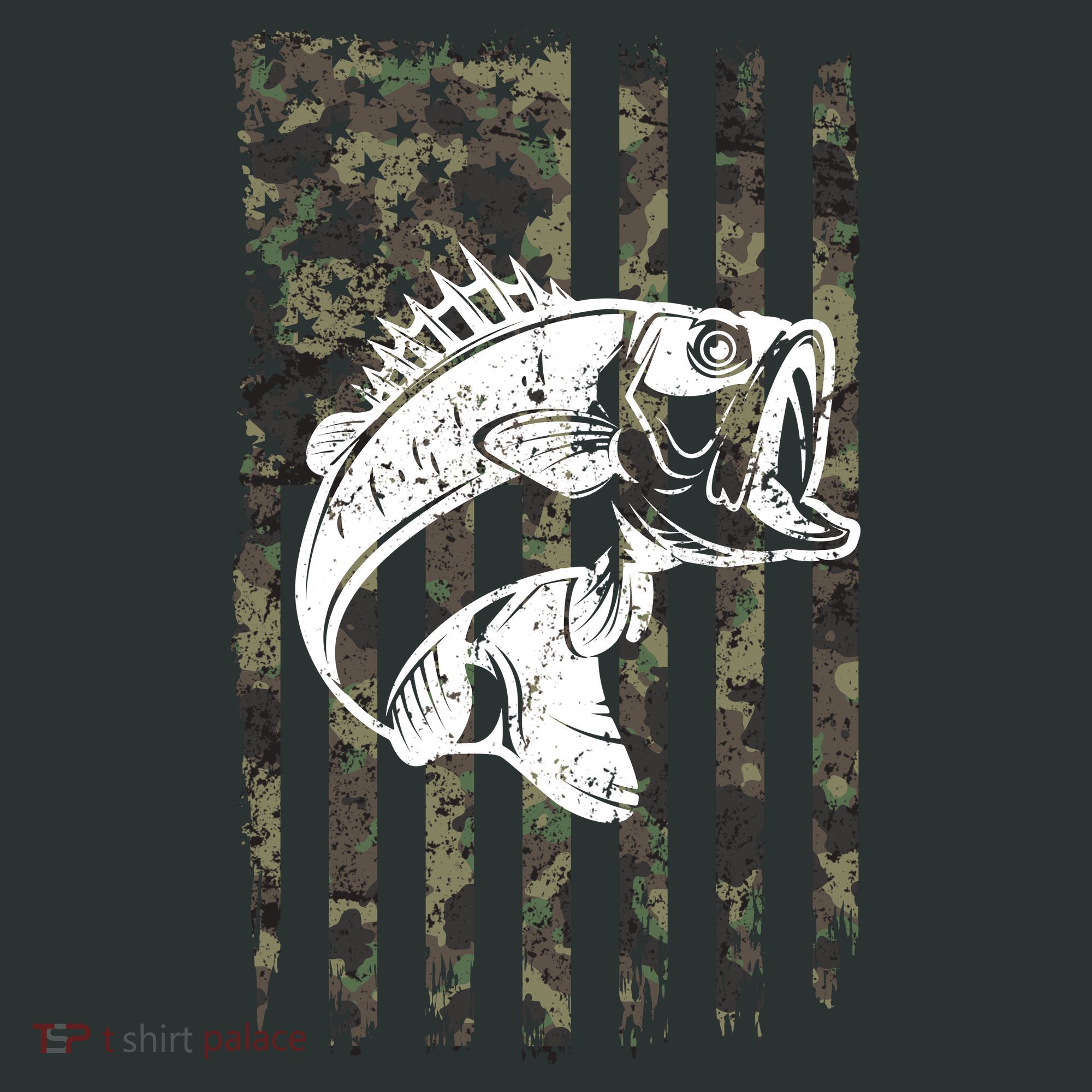 USA Flag Camo Camouflage Fish Baby Bodysuit