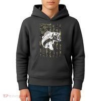 USA Flag Camo Camouflage Fish Kids Hoodie thumb 4