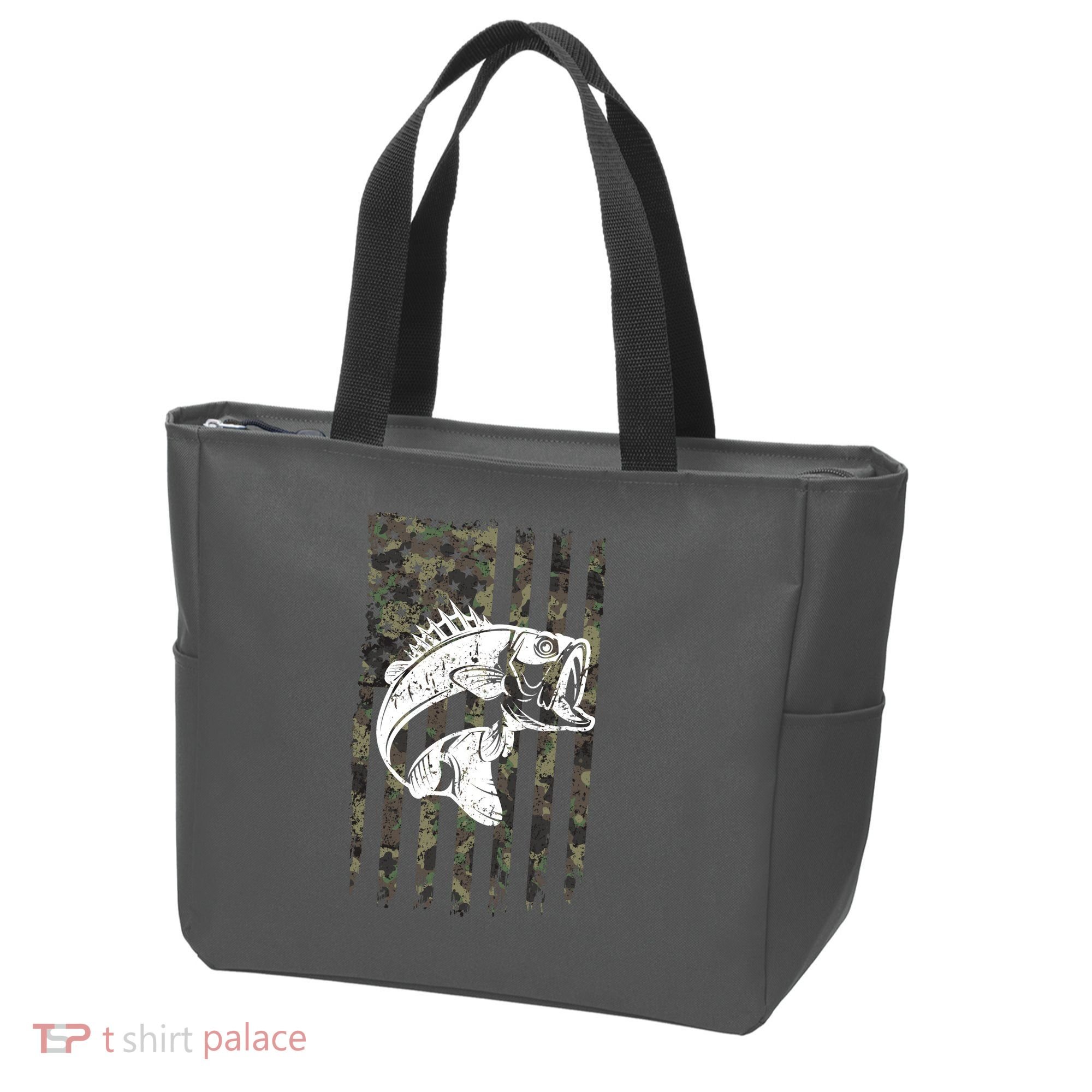 USA Flag Camo Camouflage Fish Tote Bag