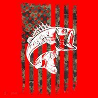 USA Flag Camo Camouflage Fish Santa Hat thumb 1