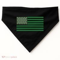 USA Flag Marijuana Cannabis Weed Styled USA-Made Doggie Bandana thumb 0