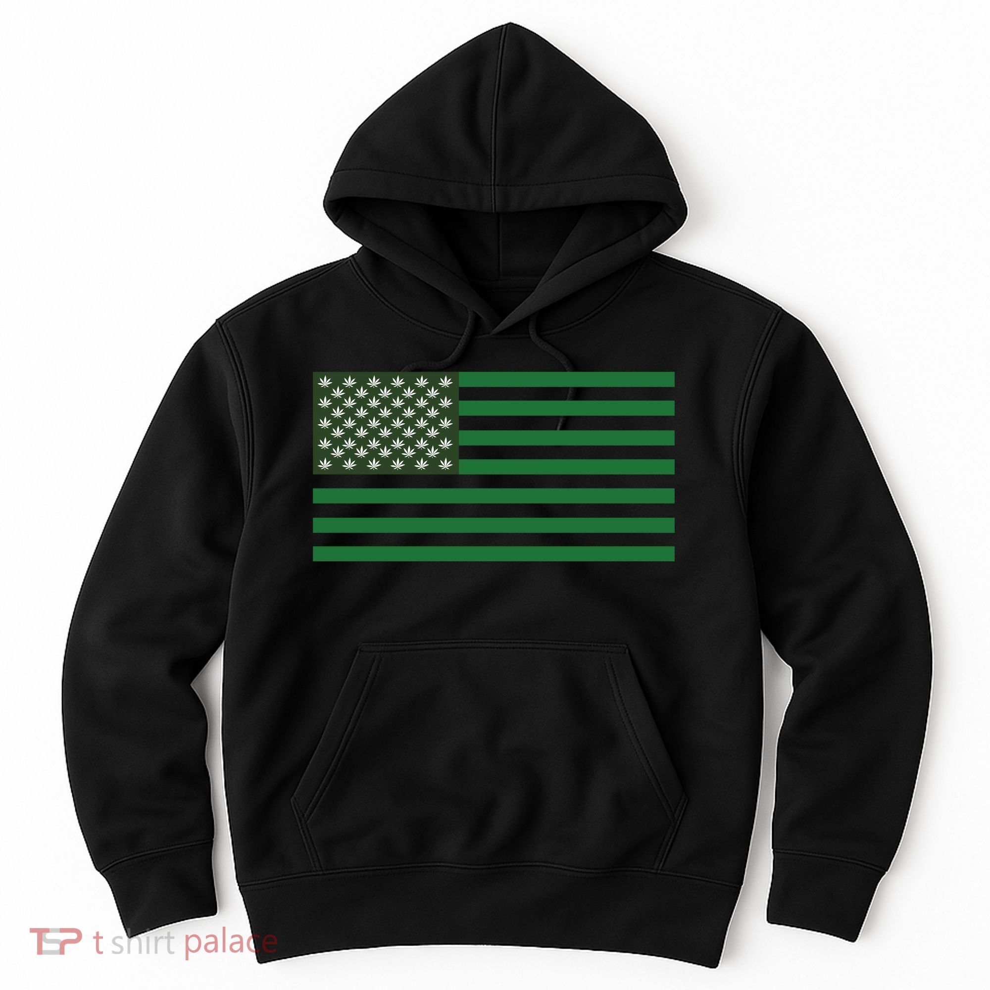USA Flag Marijuana Cannabis Weed Styled Hoodie