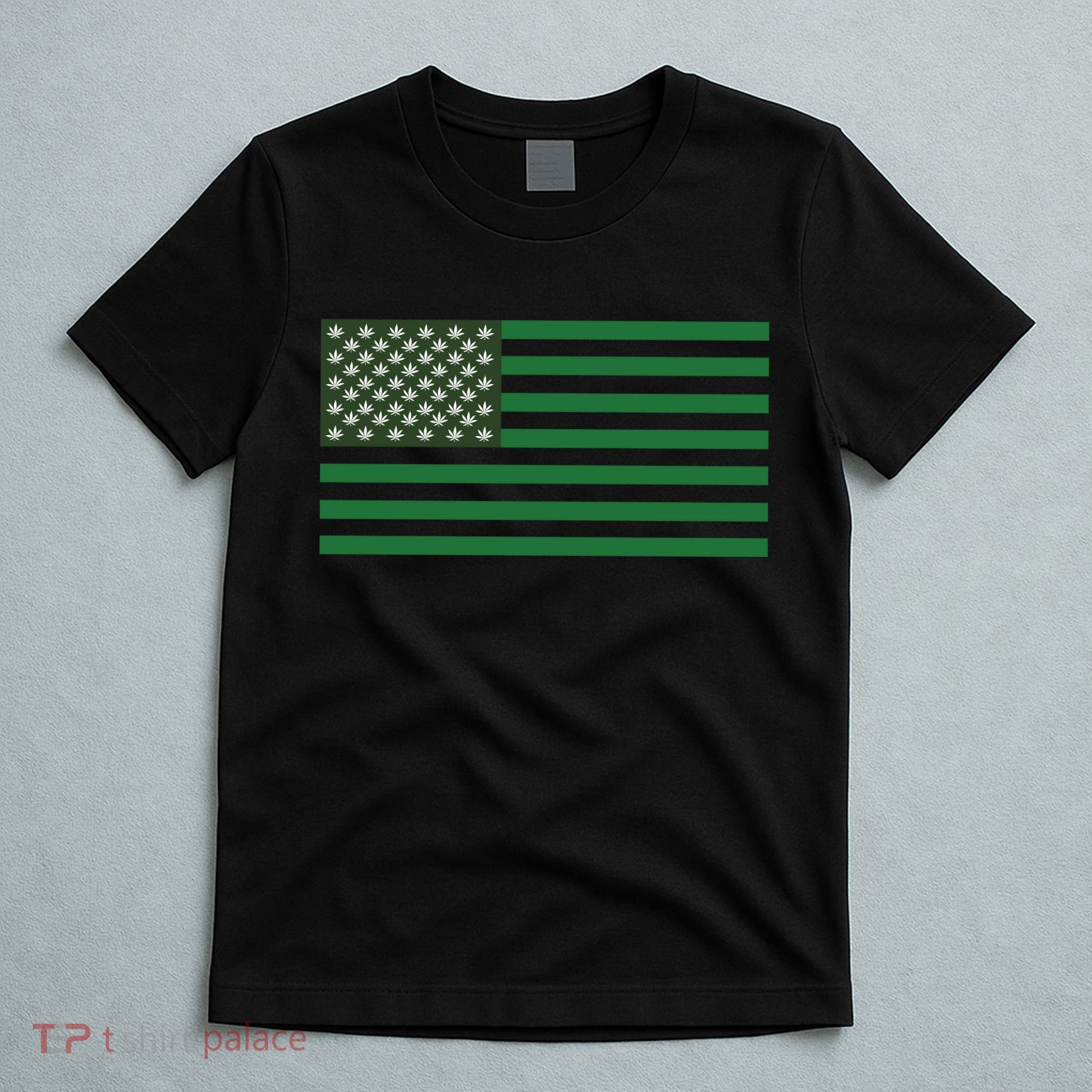 USA Flag Marijuana Cannabis Weed Styled T-Shirt