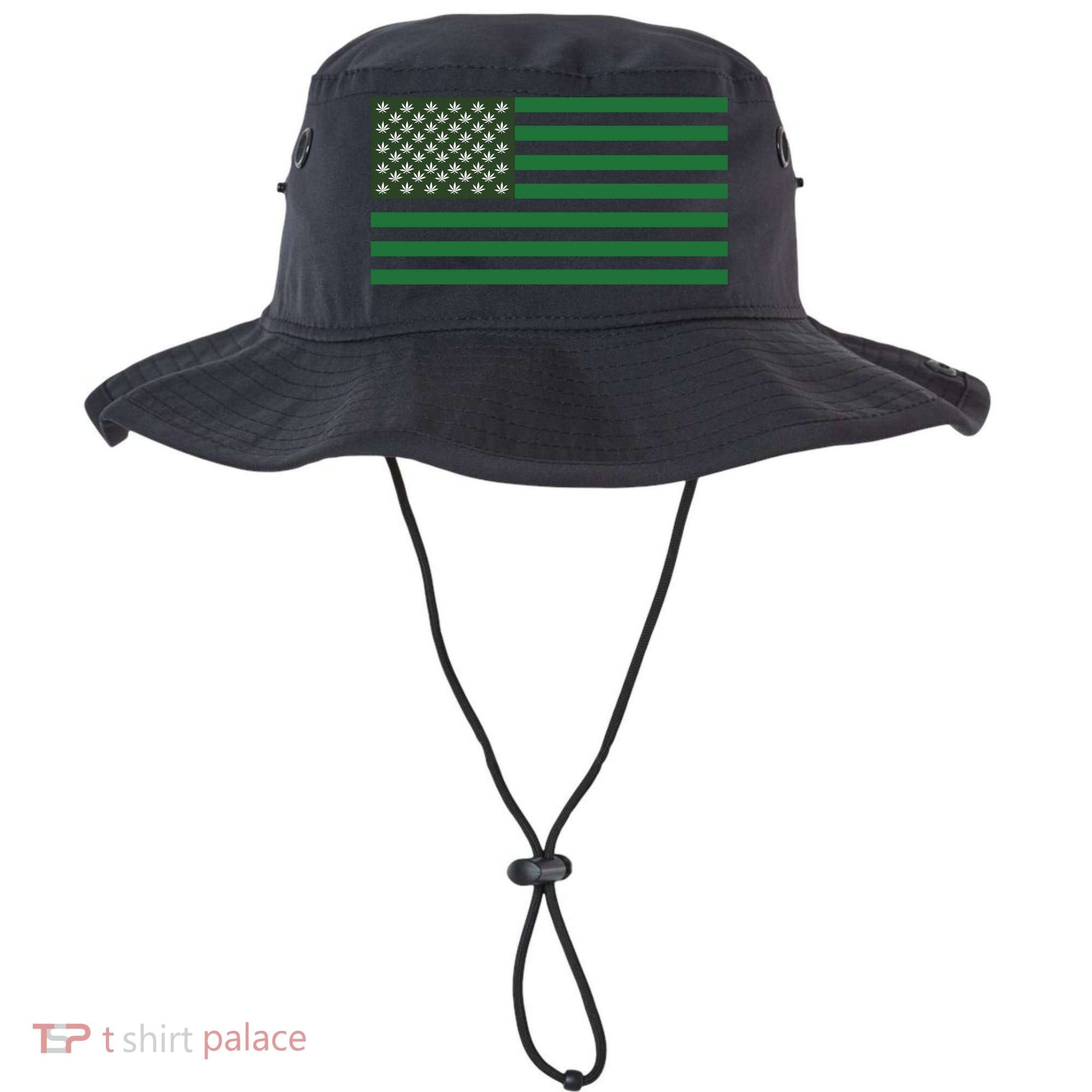 USA Flag Marijuana Cannabis Weed Styled Bucket Hat
