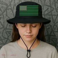 USA Flag Marijuana Cannabis Weed Styled Bucket Hat thumb 3