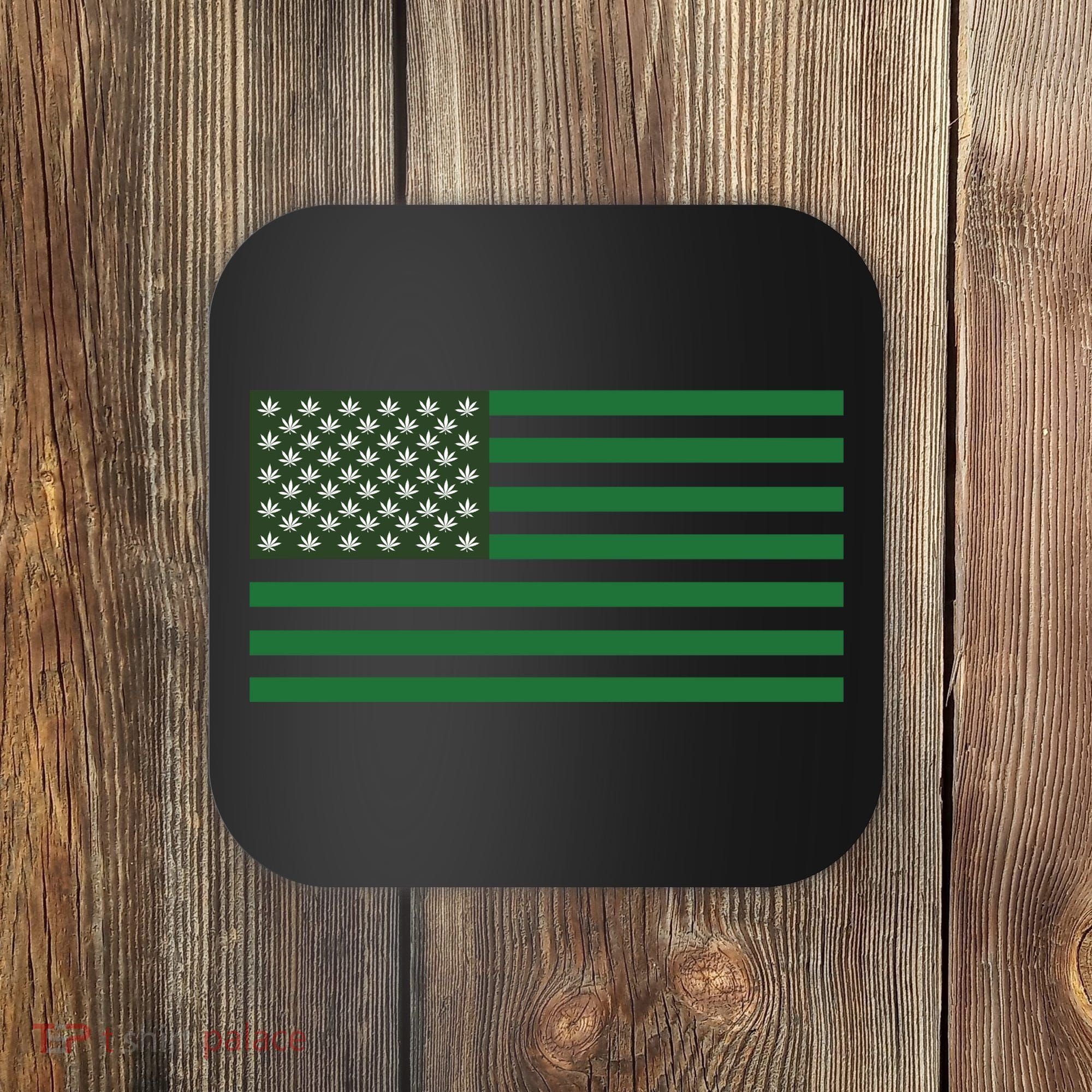 USA Flag Marijuana Cannabis Weed Styled Coaster